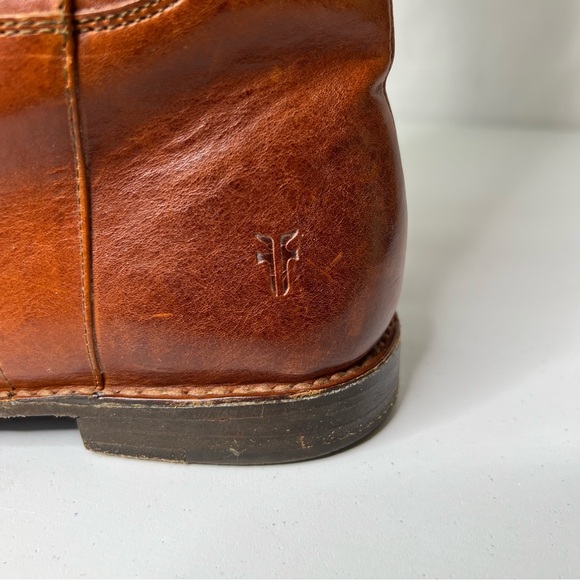 Frye Women’s 10 Paige Cognac Tall Riding Boots Wide Calf - Picture 12 of 16